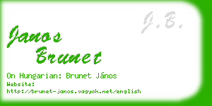 janos brunet business card